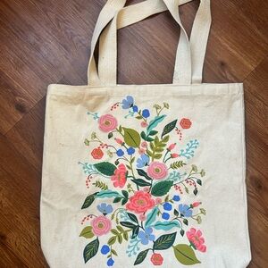 Rifle Paper Co Floral Canvas Tote Bag